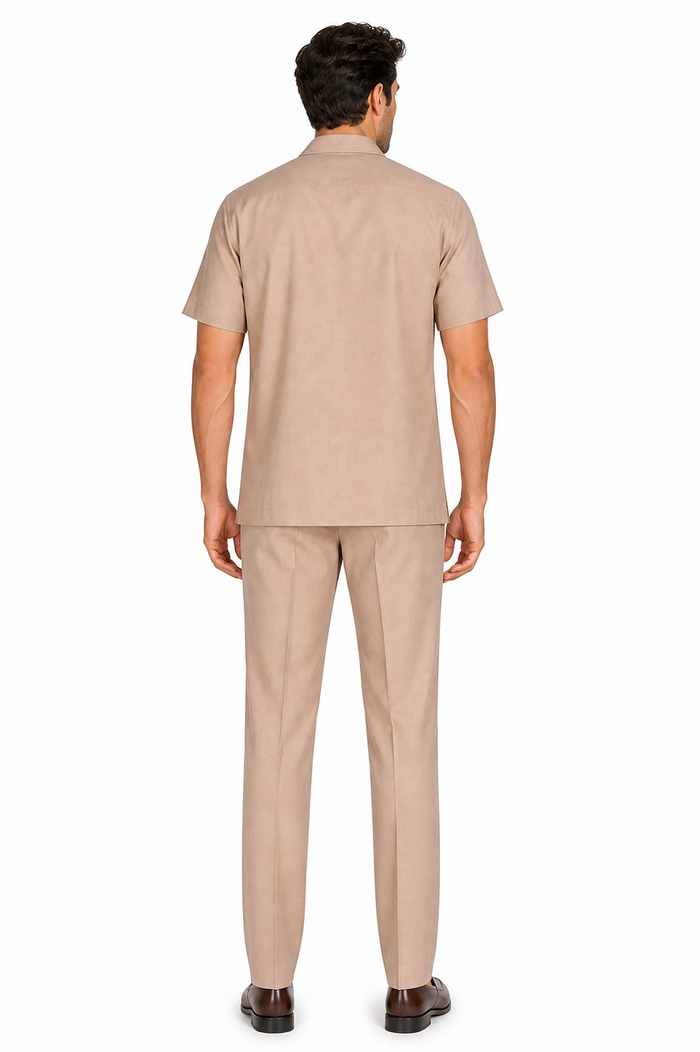 Linen Short Sleeve Walking Suit for Men