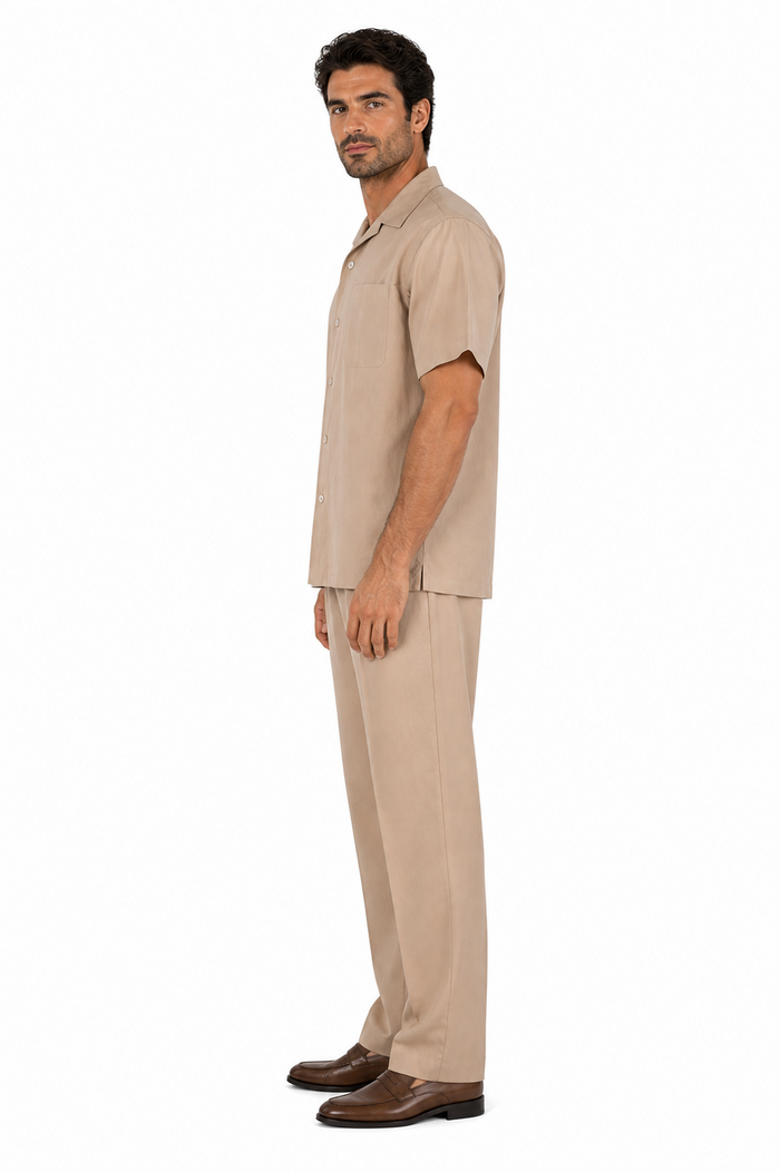 Linen Short Sleeve Walking Suit for Men