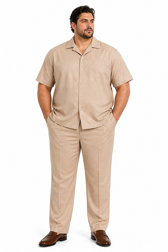 Linen Short Sleeve Walking Suit for Men