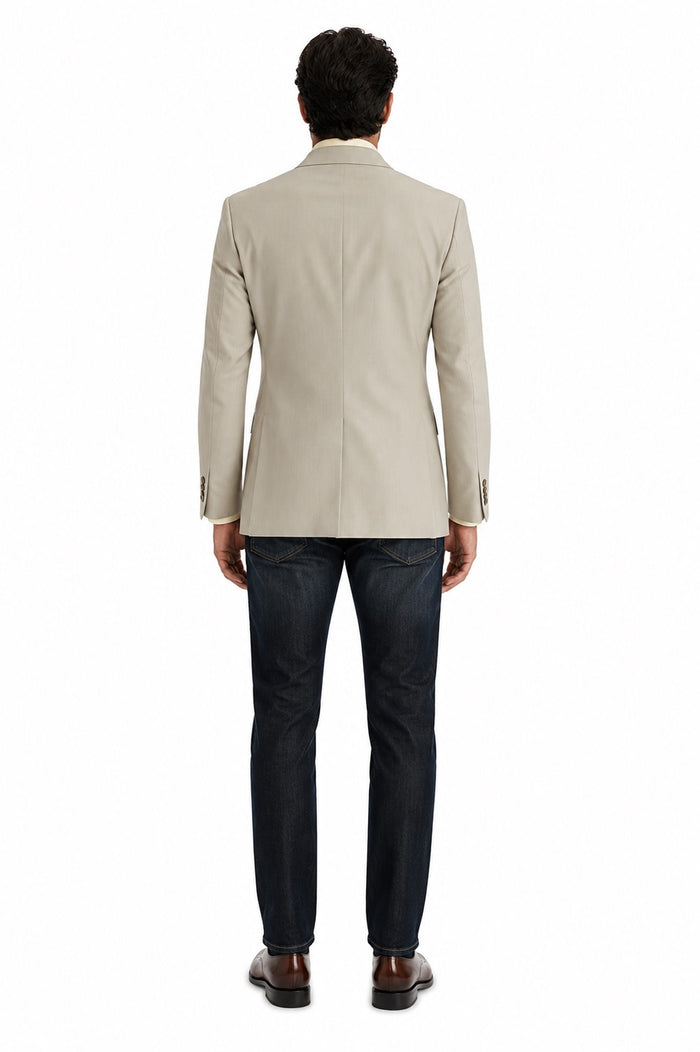 Men's Single-Breasted Blazer - Natural