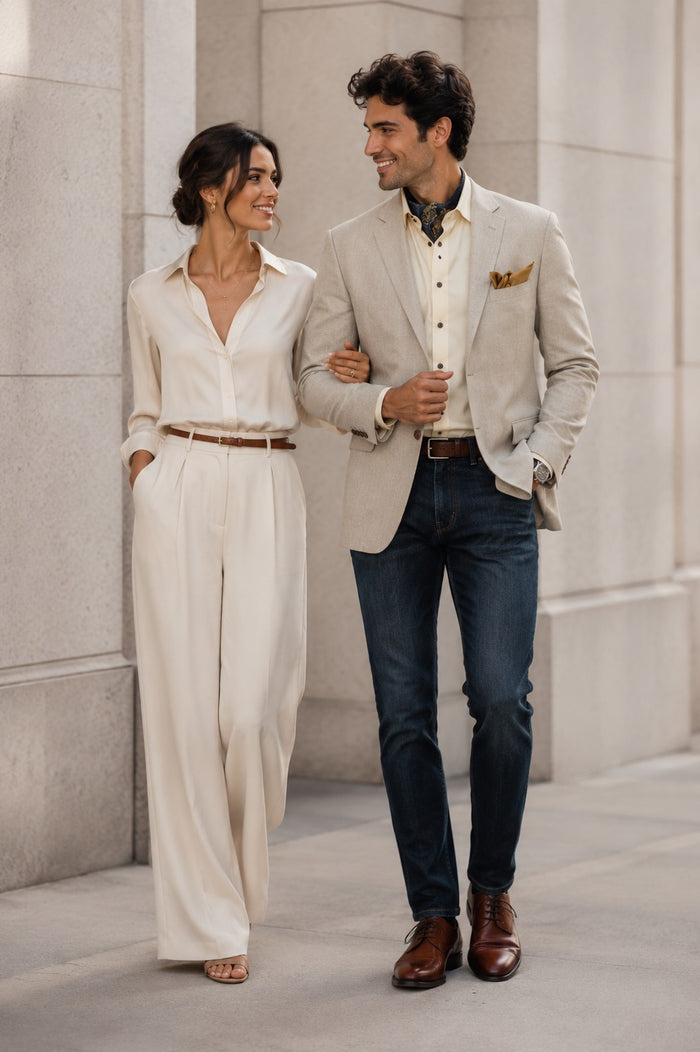 Men's Single-Breasted Blazer - Natural