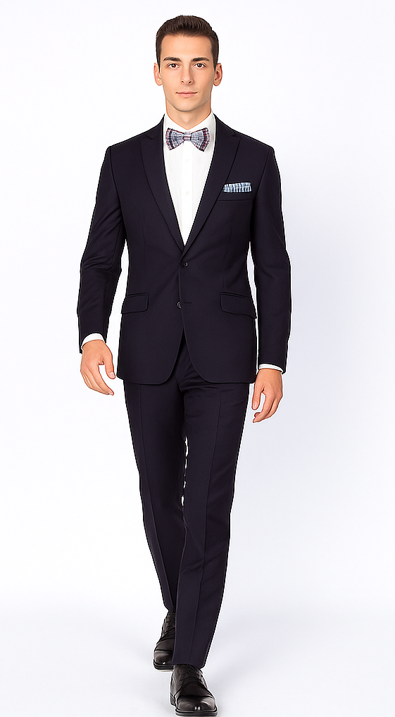 Men’s Slim Fit 100% Wool Suit by Rossiman Rossi | Peak Lapel Jacket & Plum Tapered Pants – Italian Tailored Luxury 3-Piece Suit