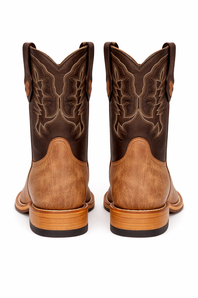Mens Square Toe Smooth Ostrich Cowboy Boots