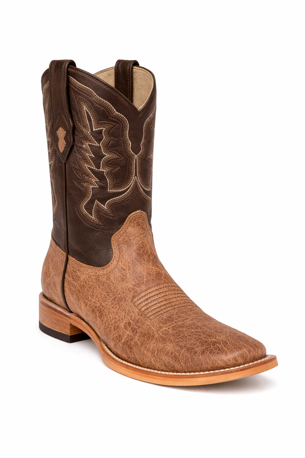 Mens Square Toe Smooth Ostrich Cowboy Boots