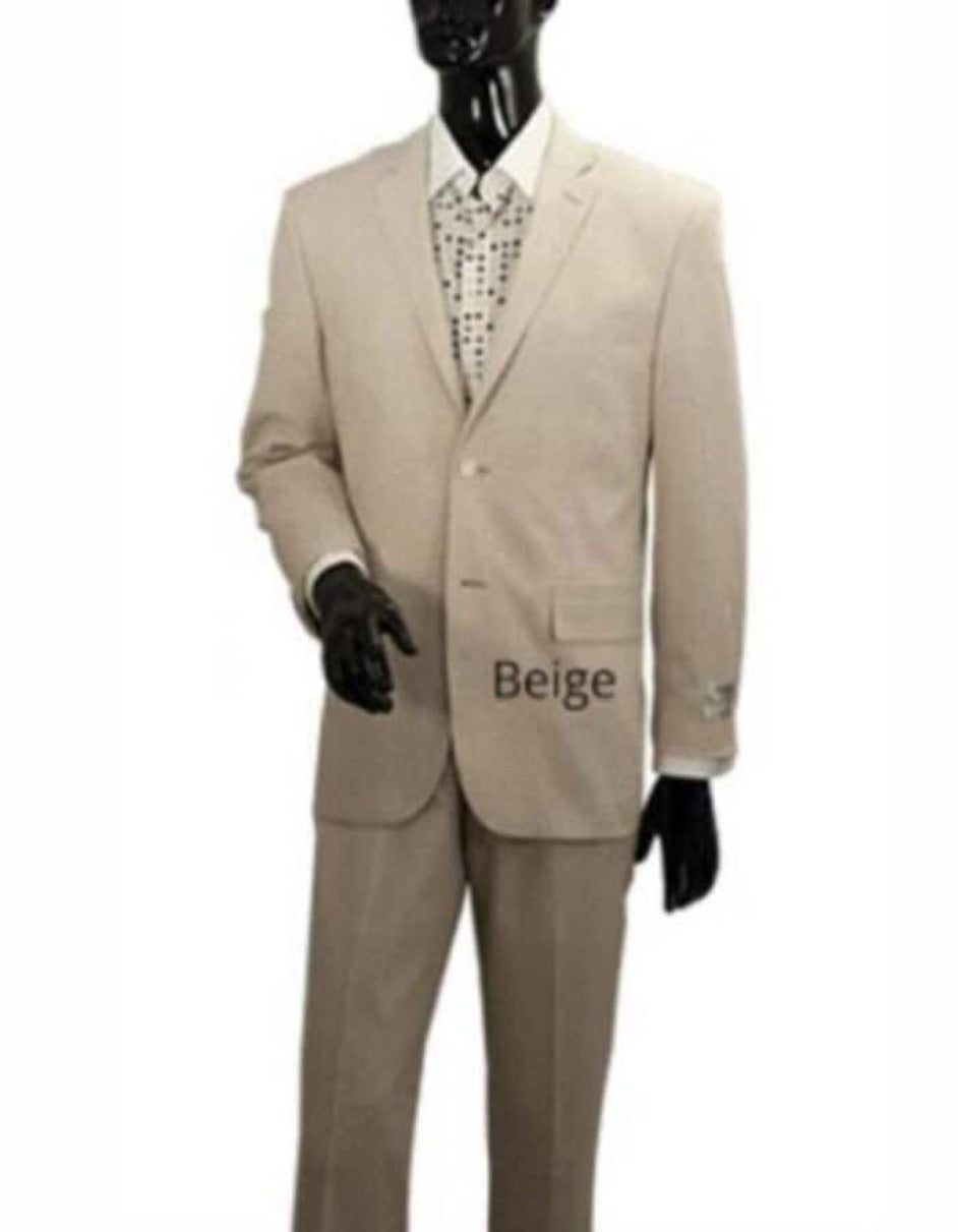 Tan Linen Men's Summer Suit for Beach Events