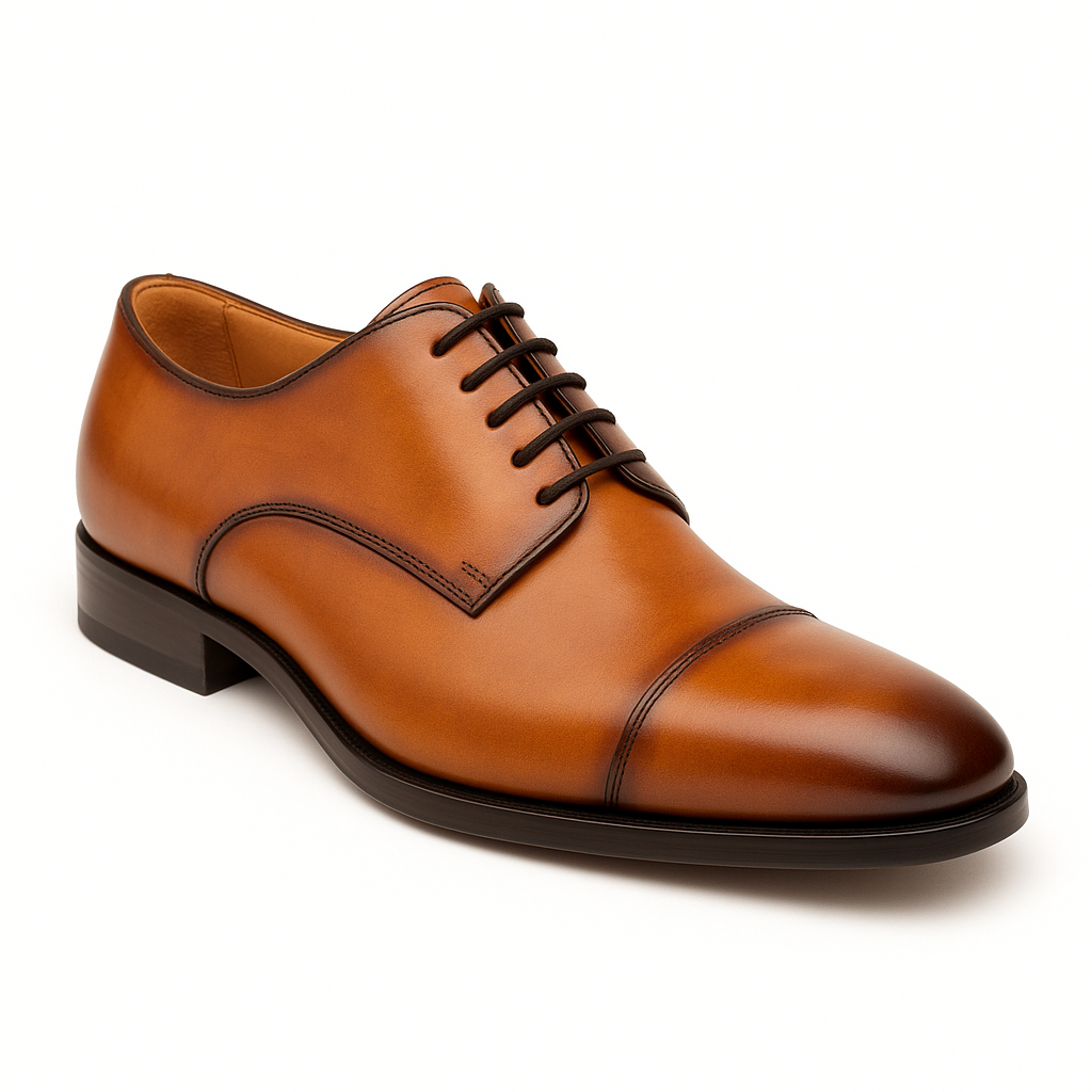 Mezlan Republic Calfskin Cap Toe Blucher in Tan