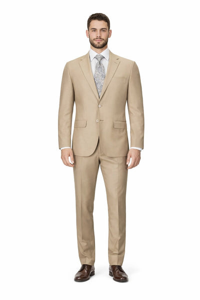 Mens Tiglio Tan Slim Fit Wool Suit – Modern Two-Piece Tailored Suit