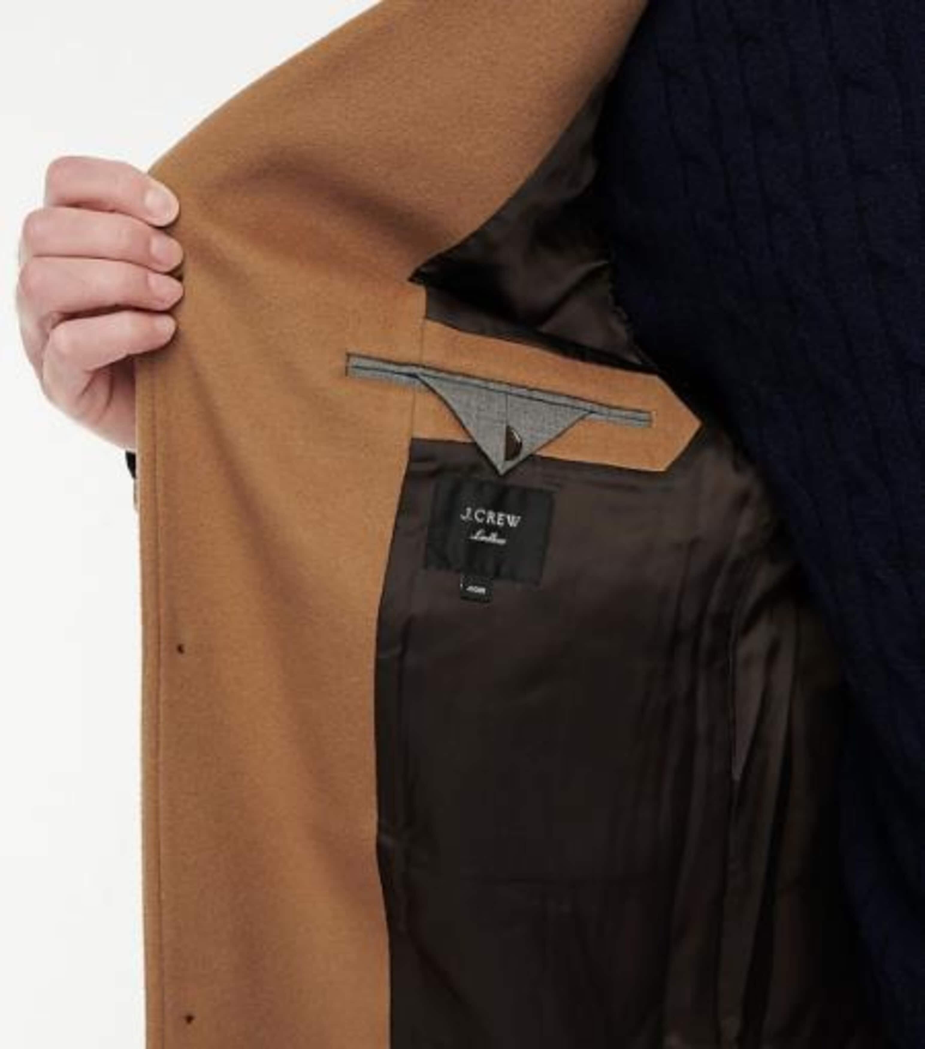 Men's Three Button Wool-Cashmere Toffee Topcoat