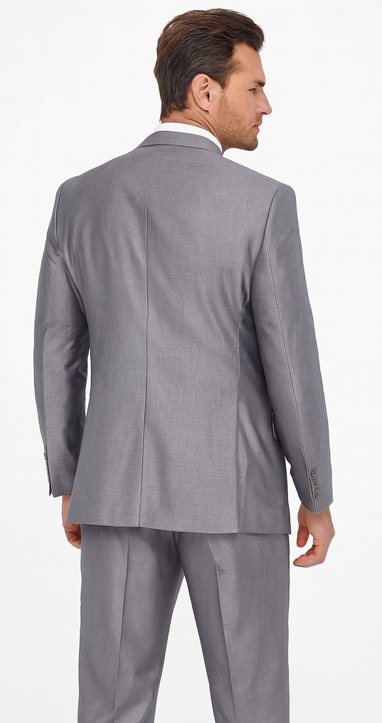Mens Three Piece Suit - Vested Suit Mens Vested 3 Piece Grey Sharkskin Suit