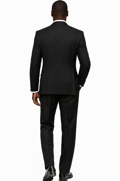 Tiglio Rosso Black Wool Three-Piece Suit