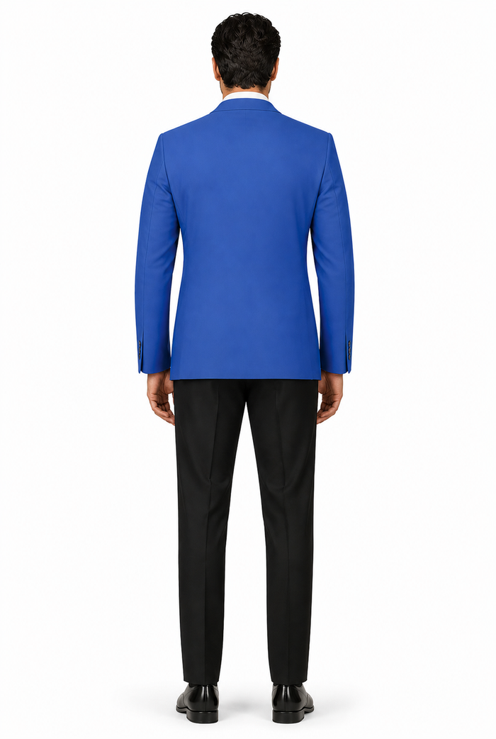 Men's Two Button Royal Blue Men's Wholesale Blazer Sport Coat Jacket With Gold Buttons Royal Blue