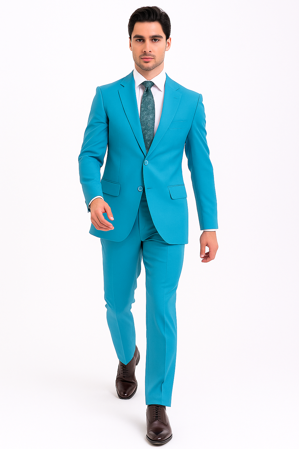 Men's Two Button turquoise Blue Color Affordable Cheap Priced Men's Dress Suit For Sale - RET208-19