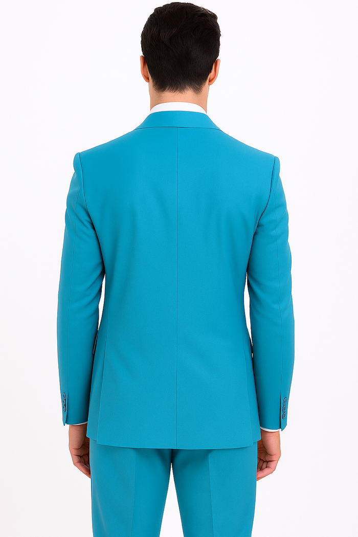 Men's Two Button turquoise Blue Color Affordable Cheap Priced Men's Dress Suit For Sale - RET208-19