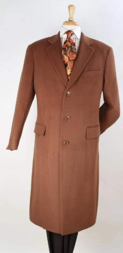 Men's Light Brown Vicuna Wool Overcoat