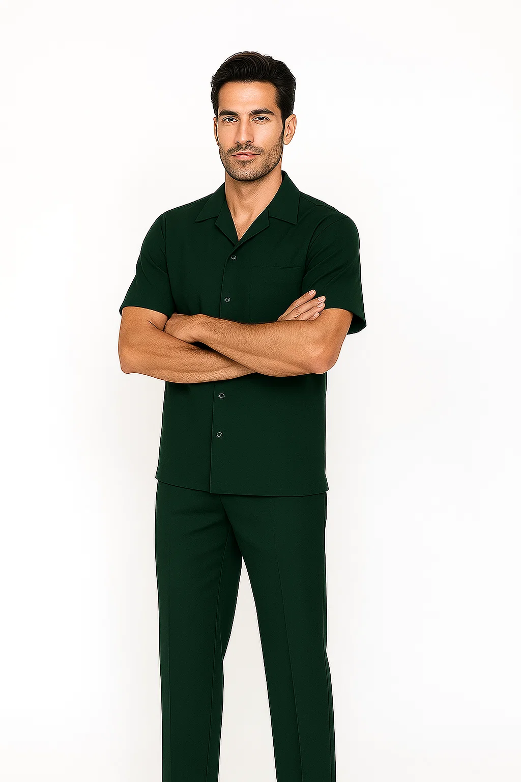 Hunter Green Men's Leisure Walking Suit