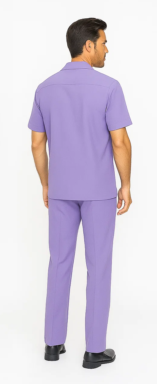 Mens Walking Suit in Color lavender suit casual Matching Shirt and Pants $99