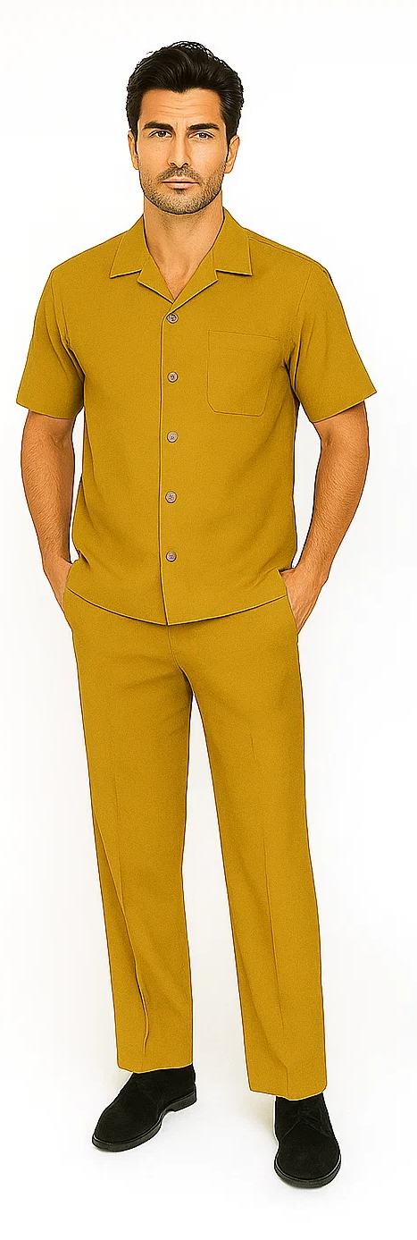 Mustard Men’s Walking Leisure Suit Set