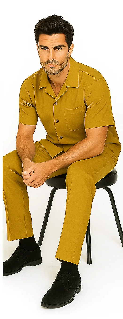 Mustard Men’s Walking Leisure Suit Set