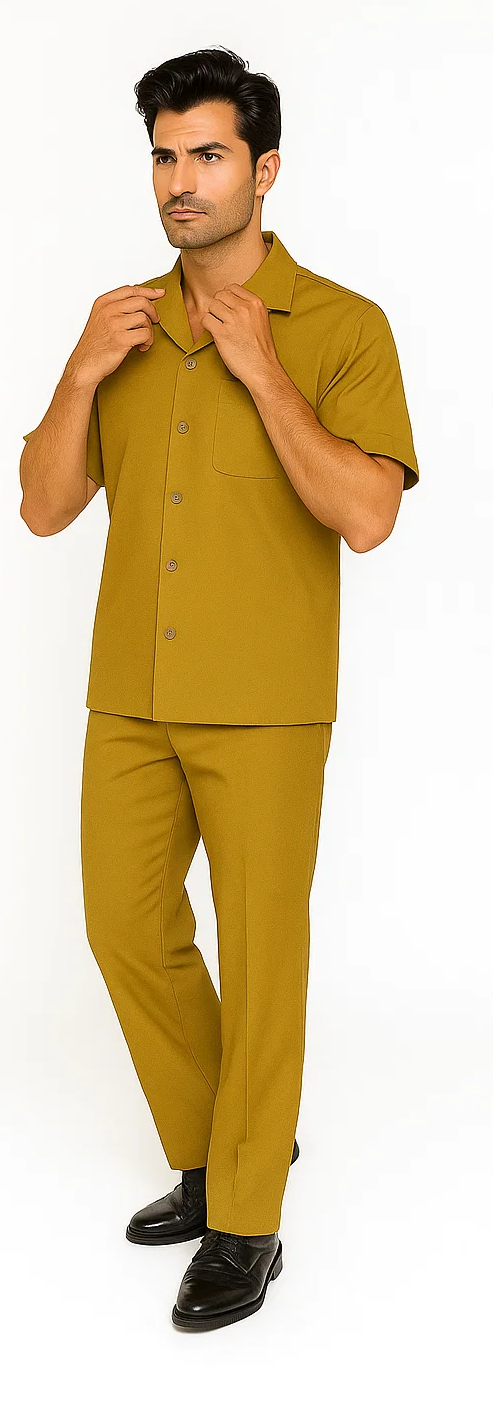 Mustard Men’s Walking Leisure Suit Set
