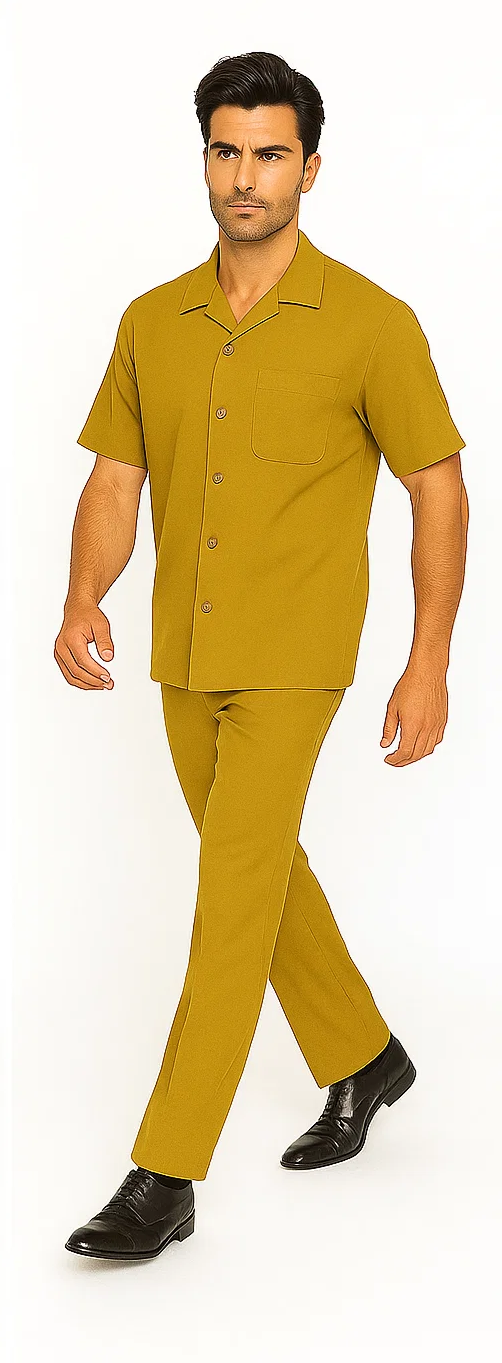 Mustard Men’s Walking Leisure Suit Set