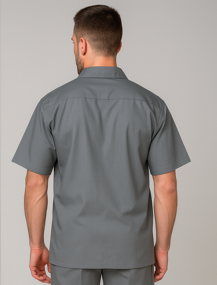Mens walking suits casual two piece sets Summer Short Sleeve Shirt & Pants Casual Two Piece Mens Walking Outfit For Sale Pant Sets Casual Suit Set Men's Suit 100% Mens Linen Suit - Fabric – Light Grey