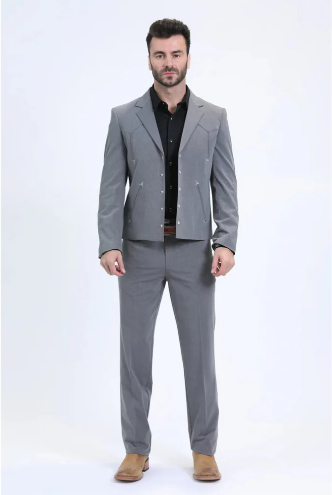 Men's Western Sport Suit in Grey