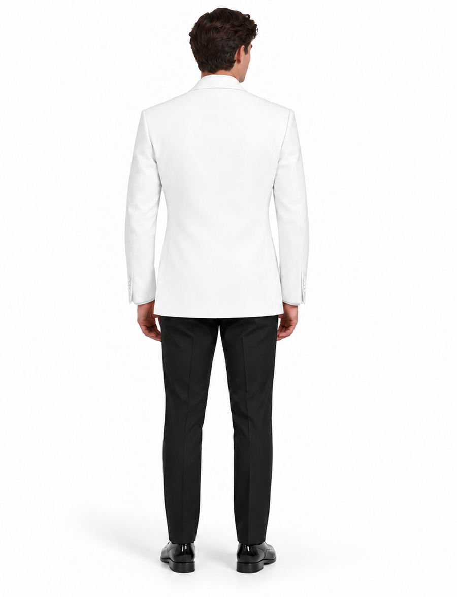 1 Button Shawl Lapel White Dinner Jacket