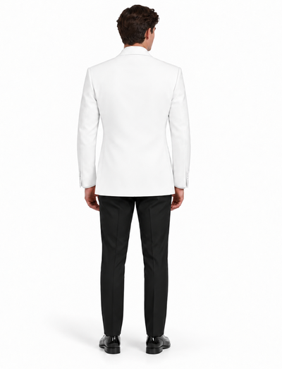 1 Button Shawl Lapel White Dinner Jacket