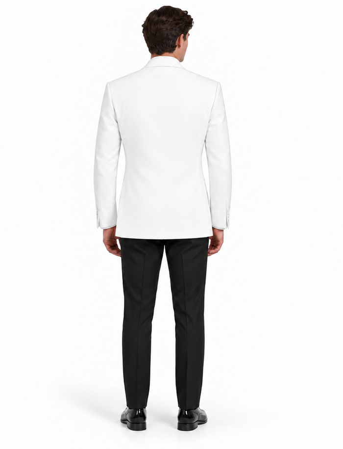 1 Button Shawl Lapel White Dinner Jacket