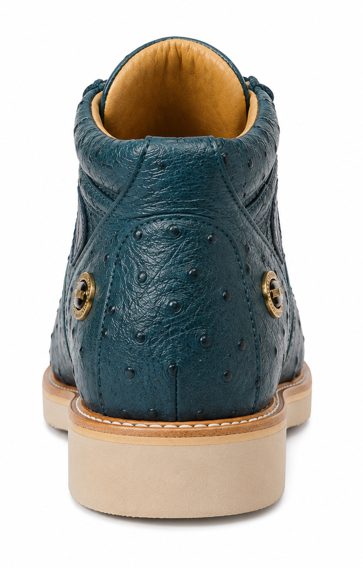 Caiman and Ostrich Exotic Skin Men's Boots