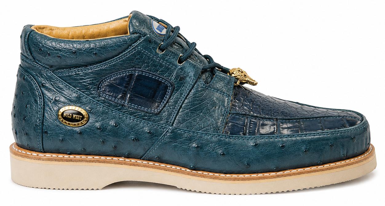 Caiman and Ostrich Exotic Skin Men's Boots