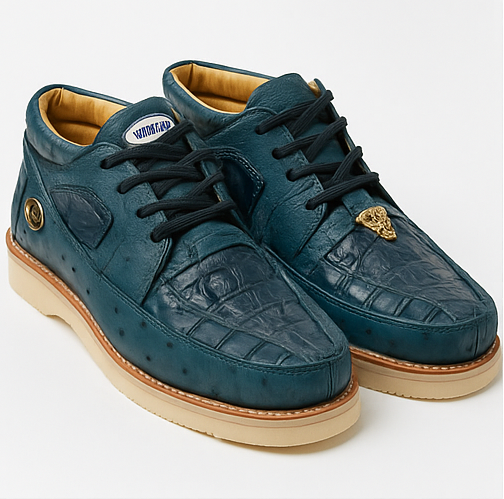 Caiman and Ostrich Exotic Skin Men's Boots