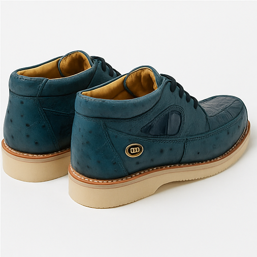 Caiman and Ostrich Exotic Skin Men's Boots