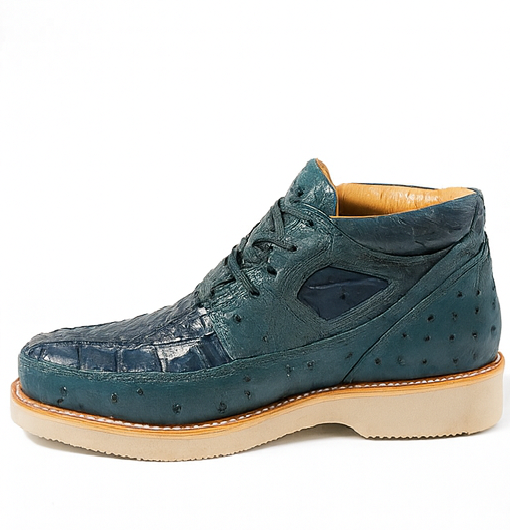 Caiman and Ostrich Exotic Skin Men's Boots