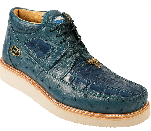 Caiman and Ostrich Exotic Skin Men's Boots