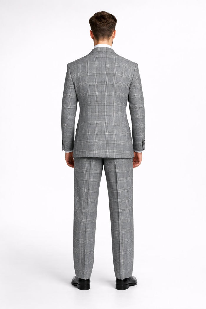 Rossiman Plaid Wool Suit with Baggy Trousers