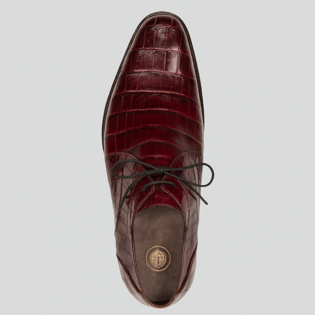 Mezlan Anderson Burgundy Crocodile Shoes