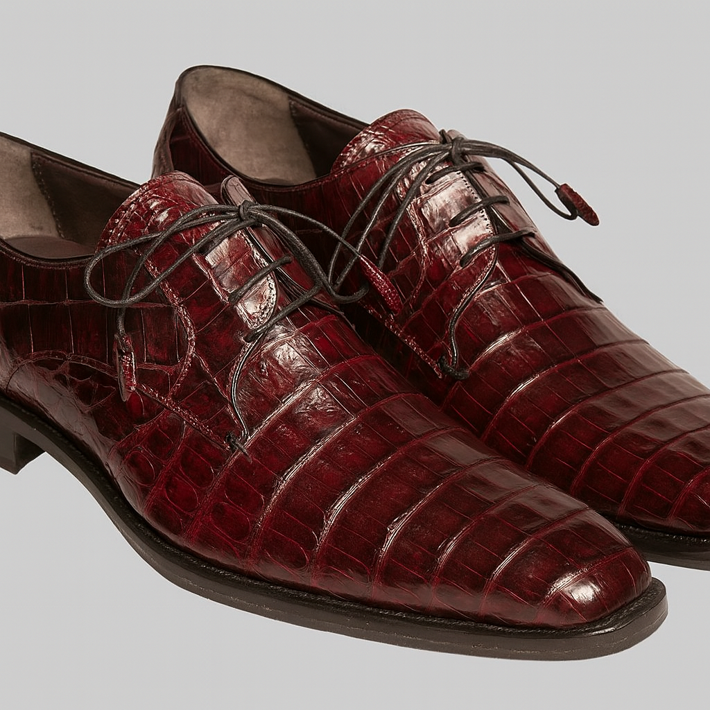 Mezlan Anderson Burgundy Crocodile Shoes