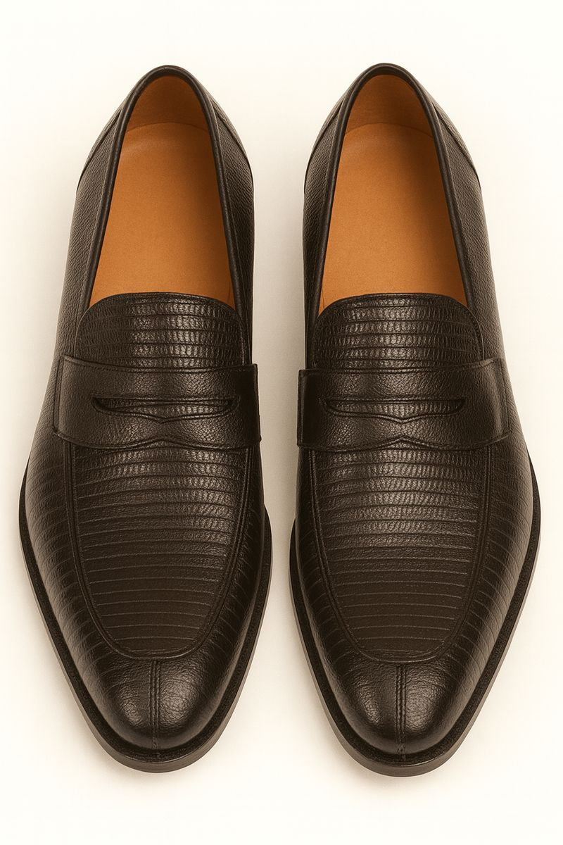 Mezlan Lipari Lizard Penny Loafer Dress Shoe