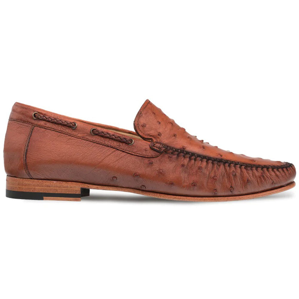 Mezlan Ostrich Dress Moccasin Brandy (RX612)