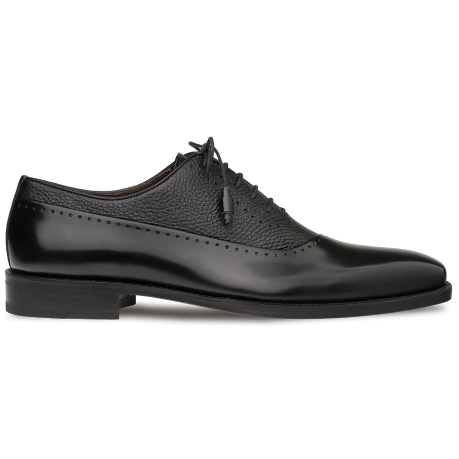 Mezlan Postdam Deerskin Calfskin Shoes Black (16409)