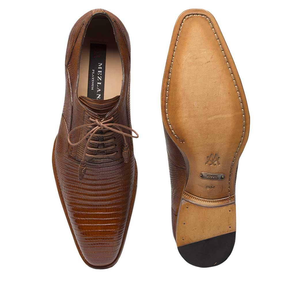 Mezlan Pegaso Lizard Dress Shoe Tan