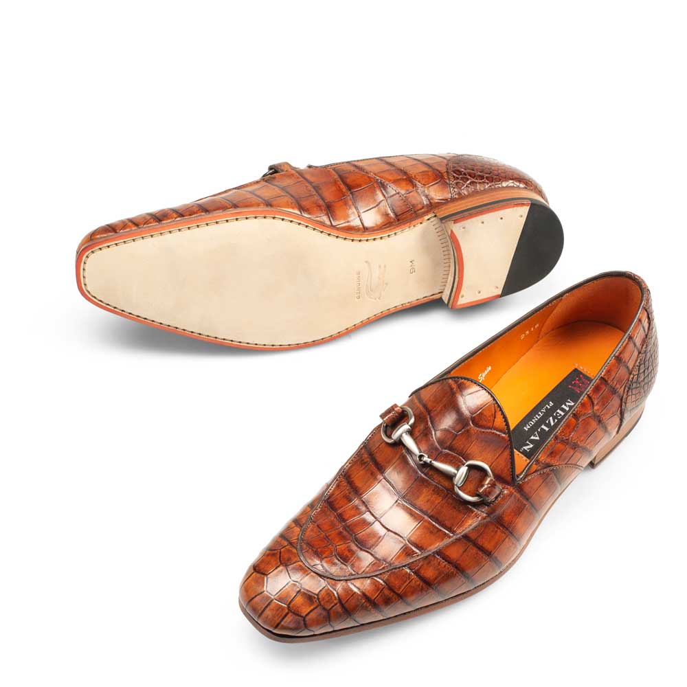 Mezlan Borgese Cognac Alligator Loafer