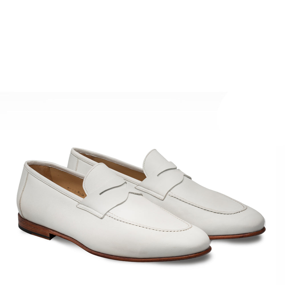Mens Mezlan Pompei Penny Loafer in Bone - LAST CALL 10.5