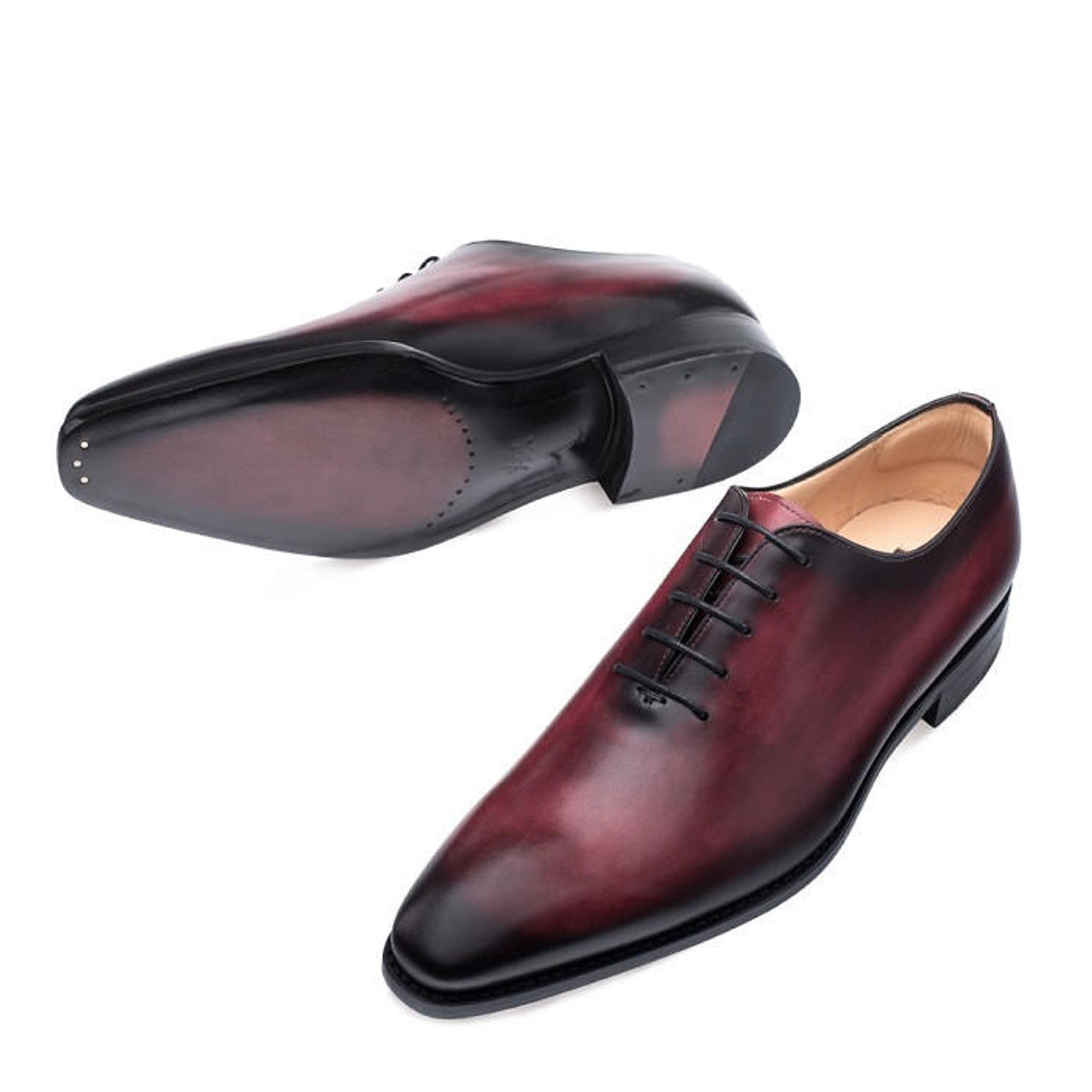 Mezlan Men's Burgundy Calfskin Oxford Pamplona