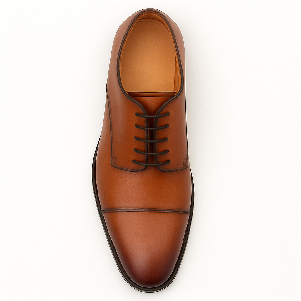 Mezlan Republic Calfskin Cap Toe Blucher in Tan
