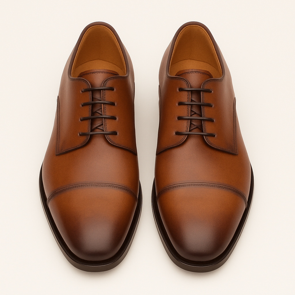Mezlan Republic Calfskin Cap Toe Blucher in Tan