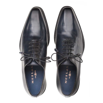 Mezlan Enterprise Blue Calfskin Plain Toe Shoe