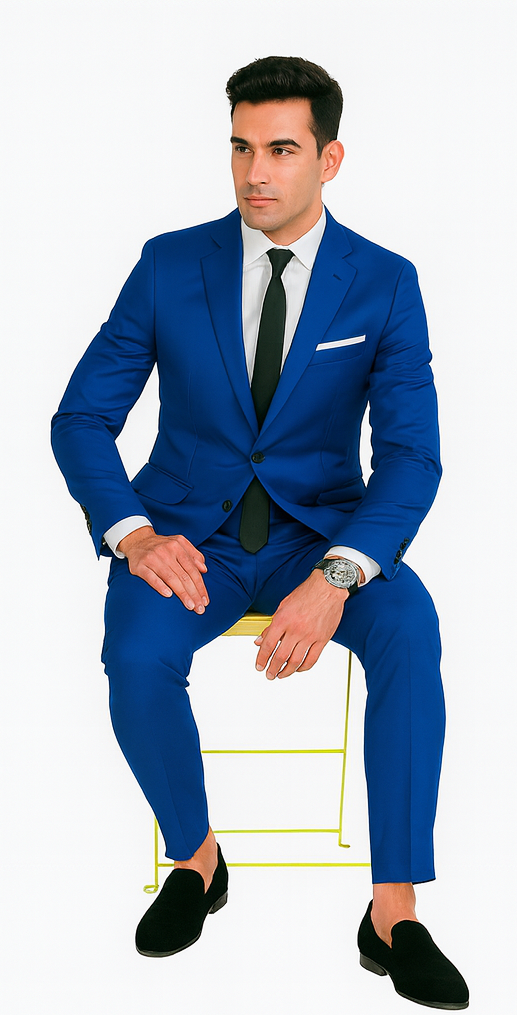 Mix and Match Suits Men's Saphire~Royal ~ Indigo ~ Bright Blue ~ Cobalt New Blue 2 Button Dress Suits for Men Separate Any Size Jacket & Pants