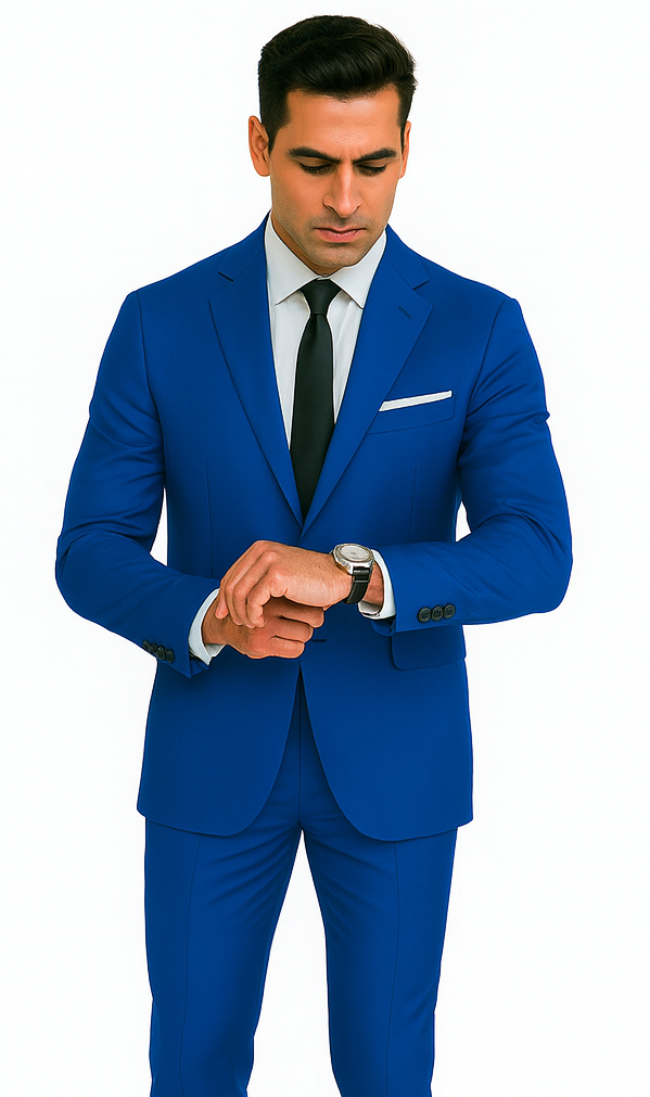 Mix and Match Suits Men's Saphire~Royal ~ Indigo ~ Bright Blue ~ Cobalt New Blue 2 Button Dress Suits for Men Separate Any Size Jacket & Pants